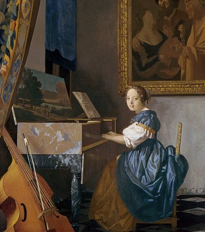 Una joven sentada en un virginal, c.1670 de Jan Vermeer van Delft